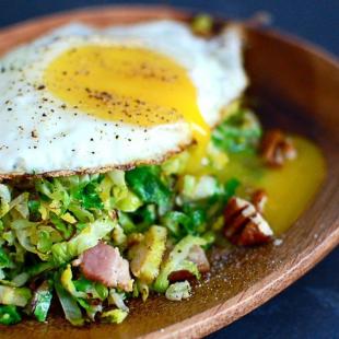 Egg with Bacon + Brussels Sprout Hash