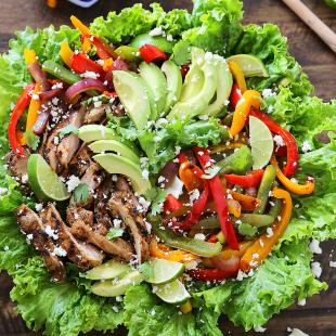 Grilled Chili Lime Chicken Fajita Salad 