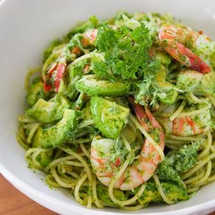 Shrimp & Avocado Pasta 