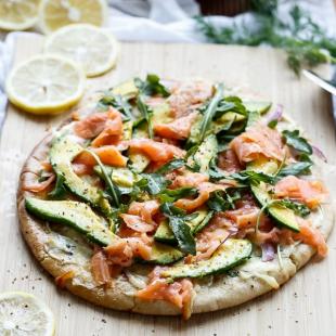 Smoked Salmon and Avocado Pizza 