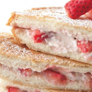Strawberries & Cream Stuffed French Toast
