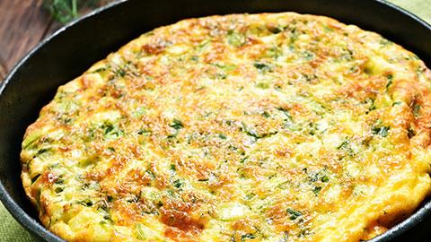 Frittata with Ham & Green Peppers