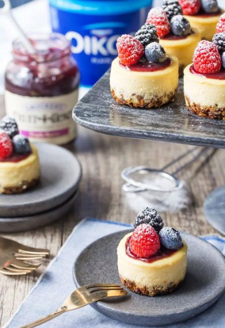 Honey Blueberry Ricotta Cheesecake Bites