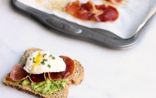 Poached Egg + Crispy Prosciutto Avocado Toast